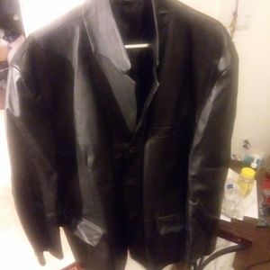 J.FARRAR BLACK MENS LEATHER JACKET SIZE XL